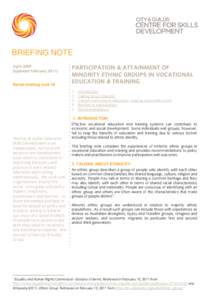 BRIEFING NOTE AprilUpdated FebruarySeries briefing note 18  PARTICIPATION & ATTAINMENT OF