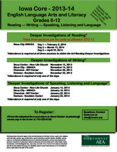 Iowa Core[removed]English Language Arts and Literacy Grades 6-12 S fro essi