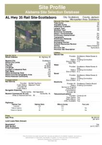 Site Profile Alabama Site Selection Database AL Hwy 35 Rail Site-Scottsboro City: Scottsboro County: Jackson