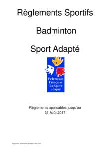 Règlements Sportifs Badminton