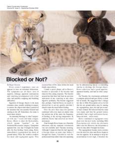 Feline Conservation Federation Volume 52, Issue 5—September/October 2008 Blocked or Not? By Roger Newson Every owner’s nightmare: your cat