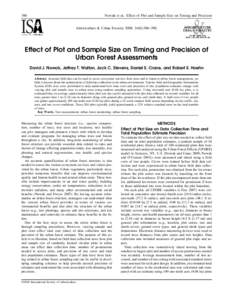 386  Nowak et al.: Effect of Plot and Sample Size on Timing and Precision Arboriculture & Urban Forestry):386–390.