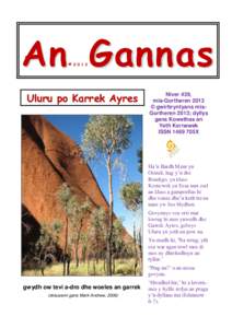 An Gannas © Uluru po Karrek Ayres  Niver 439,