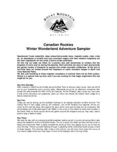 Canadian Rockies Winter Wonderland Adventure Sampler