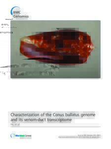 Characterization of the Conus bullatus genome and its venom-duct transcriptome Hu et al. Hu et al. BMC Genomics 2011, 12:60 http://www.biomedcentral.com (25 January 2011)