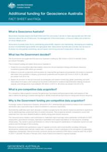Fact Sheet and FAQs - Additional funding for Geoscience Australia