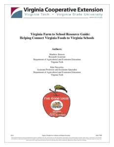 Virginia Farm to School Program Resource Guide