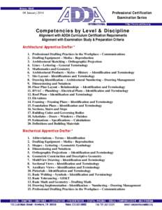 08 JanuaryProfessional Certification Examination Series  Competencies by Level & Discipline