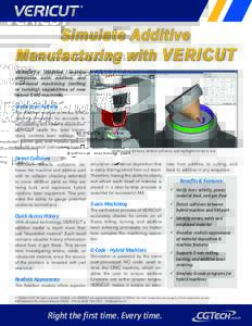 Simulate Additive Manufacturing with VERICUT VERICUT’s Additive module simulates both additive and traditional machining (milling or turning) capabilities of new