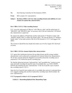6JSC/ALA/16/CCC response September 17, 2012 page 1 of 2 To:  Joint Steering Committee for Development of RDA