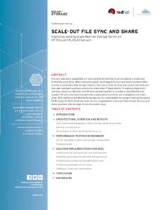 Technology detail  Scale-out file sync and share Deploying ownCloud and Red Hat Storage Server on HP ProLiant SL4540 Servers