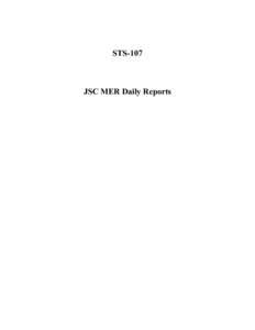 STS-107  JSC MER Daily Reports STS-107 LAUNCH REPORT