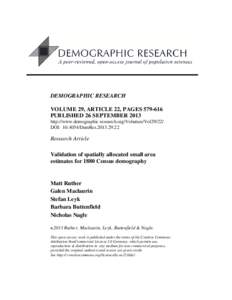 DEMOGRAPHIC RESEARCH VOLUME 29, ARTICLE 22, PAGES[removed]PUBLISHED 26 SEPTEMBER 2013 http://www.demographic-research.org/Volumes/Vol29/22/ DOI: [removed]DemRes[removed]