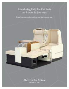 Introducing Fully Lie-Flat Seats on Private Jet Journeys Enjoy five-star comfort without ever leaving your seat. P r i vate J et