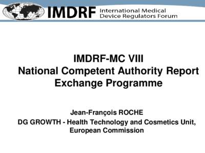 IMDRF Presentation - NCAR update
