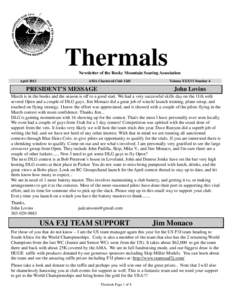 Thermals Newsletter of the Rocky Mountain Soaring Association April 2012 AMA Chartered Club 1245