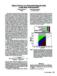 Effects of Power Law Primordial Magnetic Field on Big Bang Nucleosynthesis YAMAZAKI, Dai G.