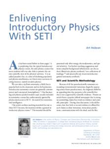 Enlivening Introductory Physics With SETI Art Hobson  A