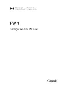 FW 1 Temporary Foreign Worker Guidelines