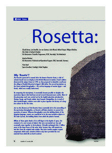 Rosetta mission / European Space Agency / Rosetta / Philae / Champollion / Comet / CONSERT / Gerhard Schwehm / Giotto / Spaceflight / Spacecraft / Space technology