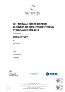 UK / NORWAY CROSS-BORDER BUSINESS TO BUSINESS MENTORING PROGRAMME[removed]