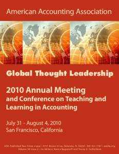 American Accounting Association  Global Thought Leadership 2010 Annual Meeting