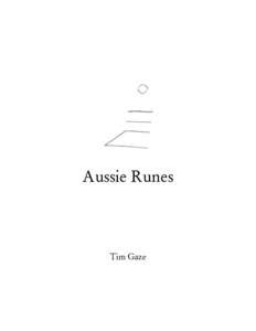 Aussie Runes  Tim Gaze Avance Publishing Adelaide Hills