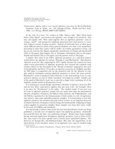 BULLETIN (New Series) OF THE AMERICAN MATHEMATICAL SOCIETY Volume 33, Number 3, July 1996
