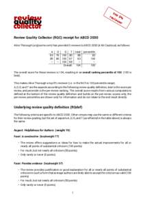 to rev p 5% iew er  Review Quality Collector (RQC) receipt for ABCD 2030