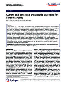 Current and emerging therapeutic strategies for Fanconi anemia