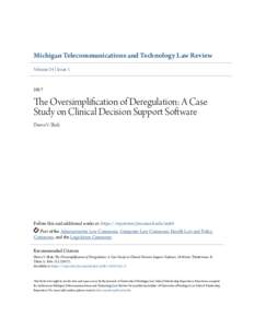 The Oversimplification of Deregulation: A Case Study on Clinical Decision Support Software