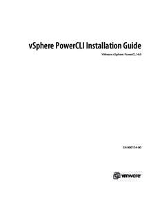 vSphere PowerCLI Installation Guide