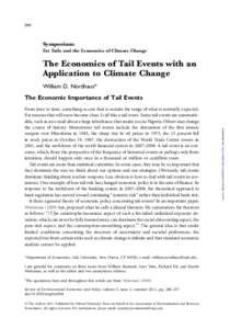 240  Symposium: Fat Tails and the Economics of Climate Change  The Economics of Tail Events with an