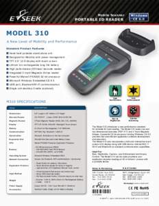 Mobile Scanner  PORTABLE ID READER MODEL 310 A New Level of Mobility and Performance