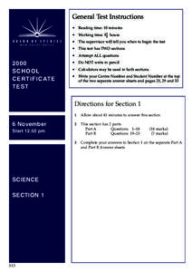 General Test Instructions[removed]SCHOOL CERTIFICATE TEST