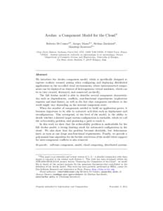 Aeolus: a Component Model for the CloudI Roberto Di Cosmoa,b , Jacopo Maurob,c , Stefano Zacchirolia , Gianluigi Zavattarob,c a Univ  Paris Diderot, Sorbonne Paris Cit´