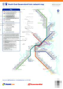 South East Queensland train network map Key 8  Ferny Grove and Beenleigh lines