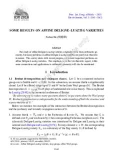 Proc. Int. Cong. of Math. – 2018 Rio de Janeiro, Vol–1362) SOME RESULTS ON AFFINE DELIGNE–LUSZTIG VARIETIES Xuhua He (何旭华)