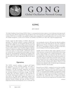 GONG  Global Oscillation Network Group GONG John Leibacher