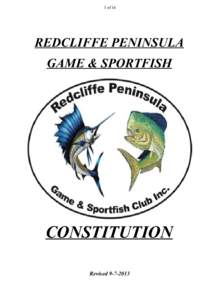 1 of 16  REDCLIFFE PENINSULA GAME & SPORTFISH CLUB Inc.