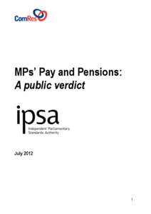 MPs’ Pay and Pensions: A public verdict July