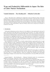 Wage and Productivity Differentials in Japan: The Role of Labor Market Mechanisms labr_555