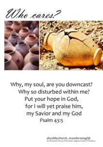 Who cares?  Why, my soul, are you downcast? Why so disturbed within me? Put your hope in God, for I will yet praise him,