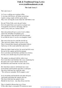 Folk & Traditional Song Lyrics - The Lady Leroy 2