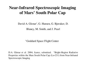 Near-Infrared Spectroscopic Imaging of Mars