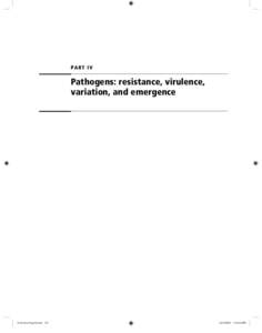 PA R T I V  Pathogens: resistance, virulence, variation, and emergence  10-Koella-Chap10.indd 123