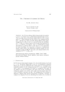 245  Documenta Math. On a Theorem of Lehrer and Zhang Jun Hu, Zhankui Xiao
