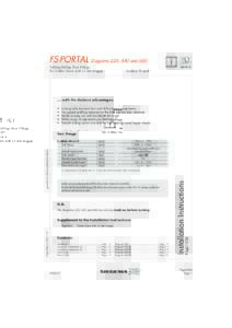 FS-PORTAL  Diagrams 220, 440 and 660 Folding-Sliding Door Fittings for Timber Doors with 12 mm Airgap
