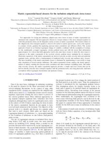 PHYSICAL REVIEW E 79, 016305 共2009兲  Matrix exponential-based closures for the turbulent subgrid-scale stress tensor 1  Yi Li,1,2 Laurent Chevillard,1,3 Gregory Eyink,4 and Charles Meneveau1