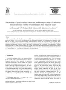 Nuclear Instruments and Methods in Physics Research A—86  Simulation of predicted performance and interpretation of radiation measurements on the Israeli tandem free-electron laser A. Abramovich!,*, Y. Pi